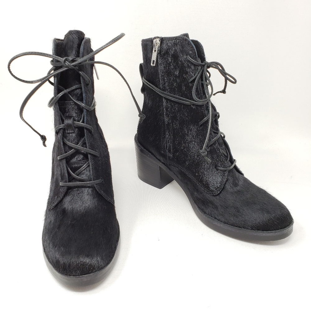 Ugg Oriana Black Calfhair Heeled Boots New